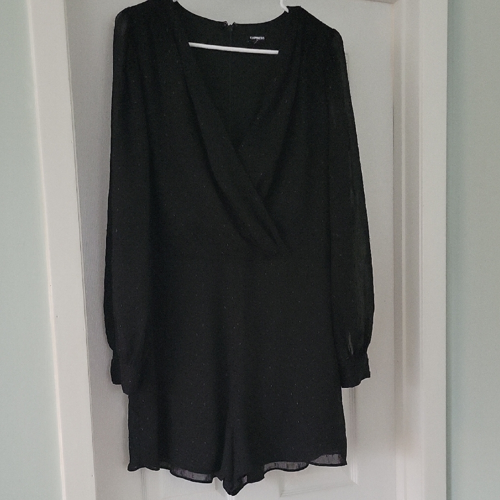 Express Black Long Sleeve Jumpsuit